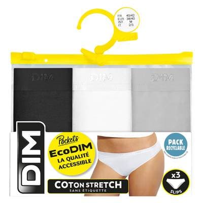 Dim Slips Les pockets Ecodim, Taille 40/42 lot de 3 pièces
