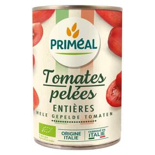 Priméal Tomates Pelées entière, Bio, 400g