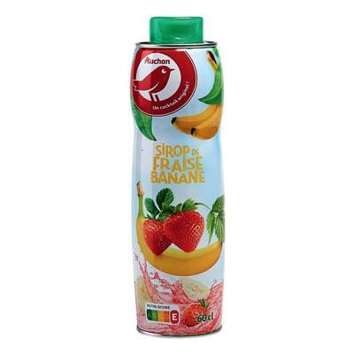 Auchan Sirop de fraise banane, 60cl