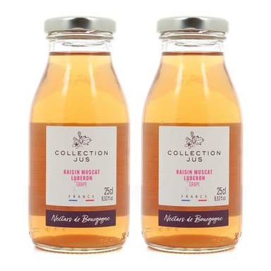 Nectars de Bourgogne Pur Jus de raisin Muscat du Luberon, Lot de 2x25cl