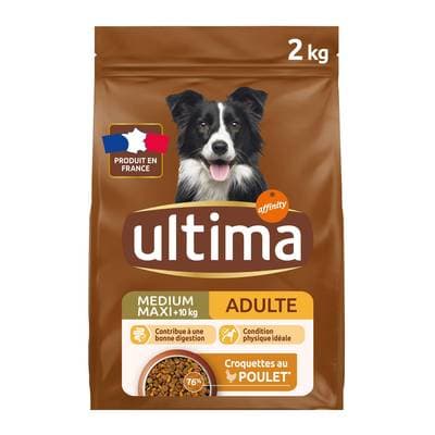Affinity - Ultima Croquettes Poulet Bonne Digestion Condition Physique Idéale pour chien moyen et grand adulte, 2kg
