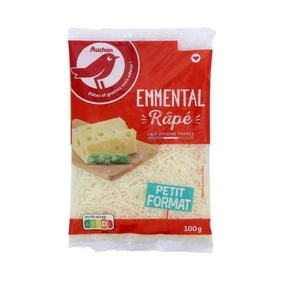 Auchan Emmental râpé français, 100g