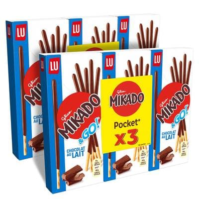 Mikado Biscuits nappés au chocolat au lait, Lot de 2x3x39g