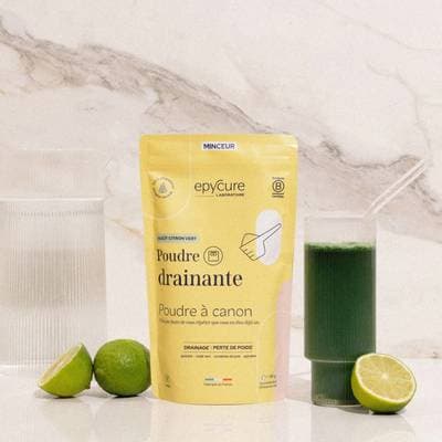 Epycure Poudre drainante goût citron vert, 195g
