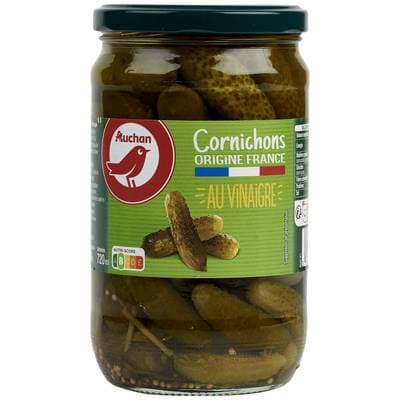 Auchan Cornichons français au vinaigre, 360g