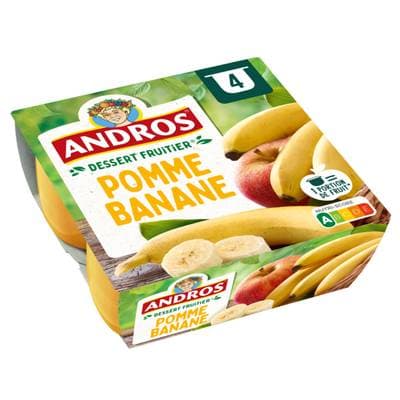 Andros Compote Pomme Banane, 4x100g