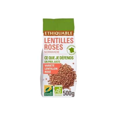 Paysans d'ici - Commerce Equitable Lentilles Roses Normandie Bio, 500g