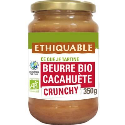 Ethiquable - Commerce Equitable - Beurre de cacachuètes Crunchy Bio d'Équateur, Pérou, Guatemala ou Chine