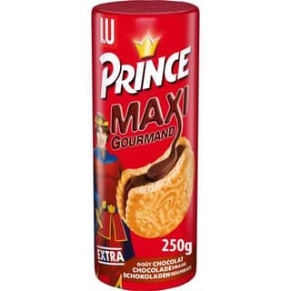 Prince Biscuits maxi fourrés chocolat au lait, 11 biscuits - 250g