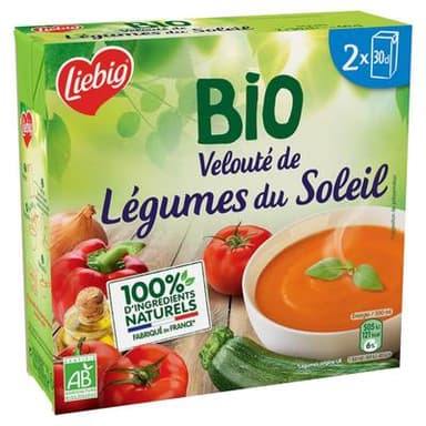Liebig Soupe Velouté Légumes du Soleil Bio, 2x30cl