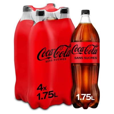 Coca-Cola Sans sucres, 4x1,75L