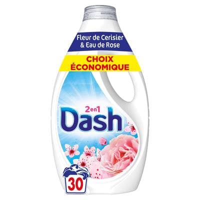 Dash Lessive liquide fleurs de cerisier et eau de rose, 1,35L