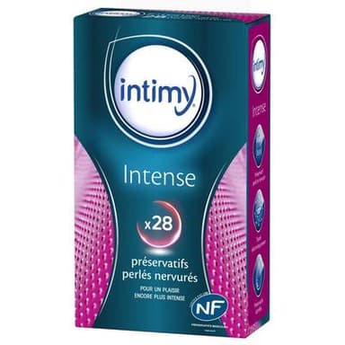Intimy Préservatifs Intense perlés nervurés, 28 pièces