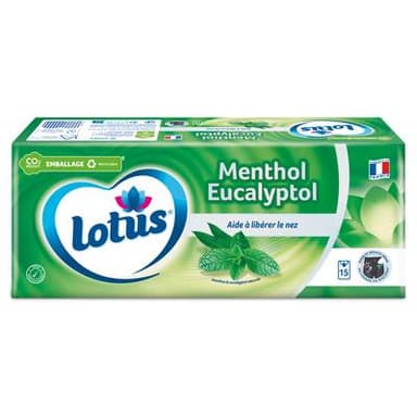Lotus Mouchoirs étuis classiques Menthol Eucalyptol, 15 étuis