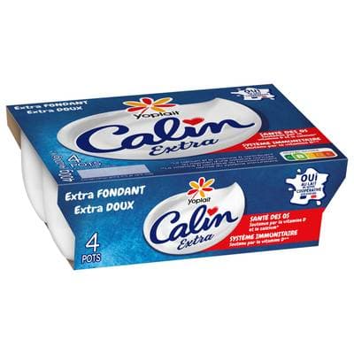 Calin Fromage blanc nature 3,2%mg, 4x100g