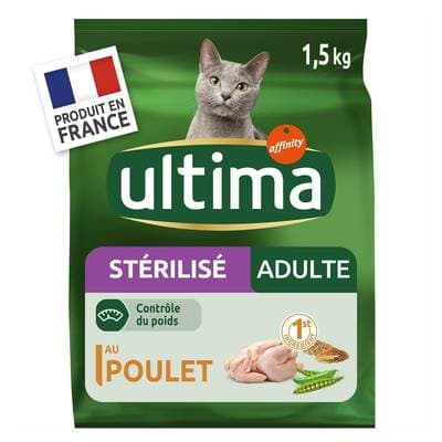 Affinity - Ultima Croquettes Poulet Contrôle du Poids pour chat adulte stérilisé, 1.5kg