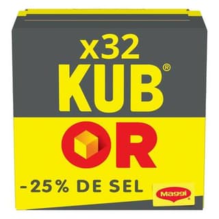 Maggi Bouillon Kub'or -25% de sel en moins - 32 cubes, 32x3,8g