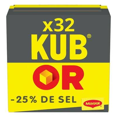 Maggi Bouillon Kub'or -25% de sel en moins - 32 cubes, 32x3,8g