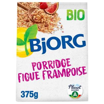 Bjorg Porridge Figue, framboise bio, 375g