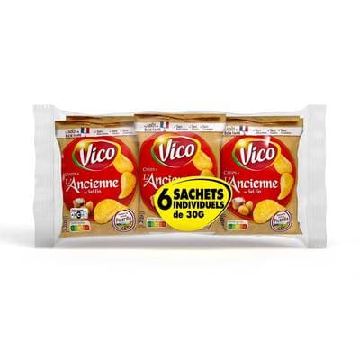 Vico Chips à l'ancienne au sel fin, 6x30g