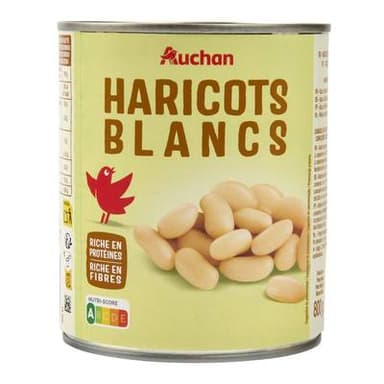 Auchan Haricots blancs, 500g