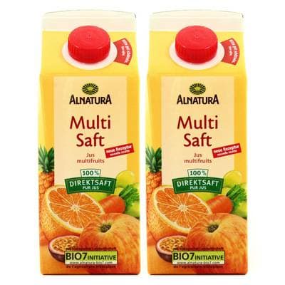 Alnatura Jus multifruits bio, Lot de 2x75cl