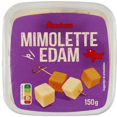 Auchan Dès de mimolette et d'edam, 150g