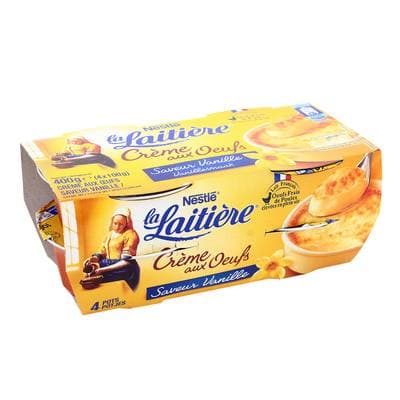 La laitière Crème aux œufs saveur vanille, 4x100g