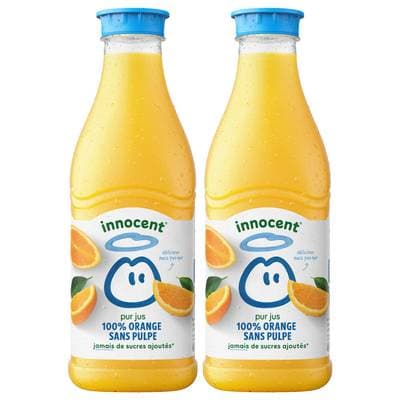 innocent Jus d'Orange Sans Pulpe, Lot de 2x90cl