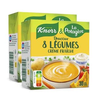 Knorr & La Potagère Soupe Douceur de 8 légumes à la crème fraîche, Lot de 2x30cl