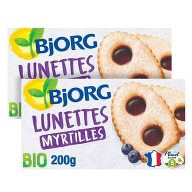 Bjorg Lunettes à la myrtille Bio, Lot de 2x200g