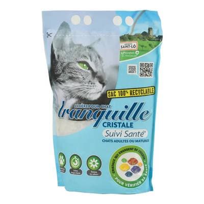 Tranquille Litière silice non-agglomérante Cristale pour chat adulte ou mature, 4L