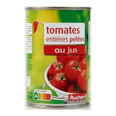 Auchan Tomates entières pelées au jus, 238g