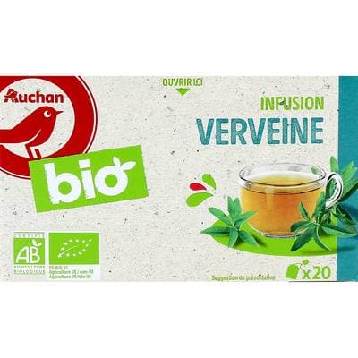 Auchan BIO Infusion verveine bio, 20 sachets