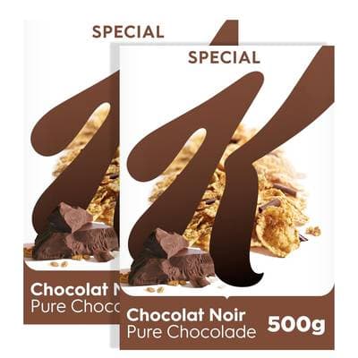 Spécial K de Kellogg's Céréales Chocolat Noir, Lot de 2x500g