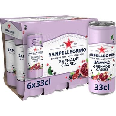 San Pellegrino Boisson pétillante au jus de grenade et jus de cassis, 6x33cl