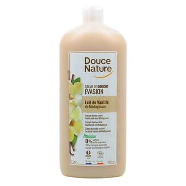 Douce Nature Crème de douche Evasion à la vanille Cosmébio, 1L