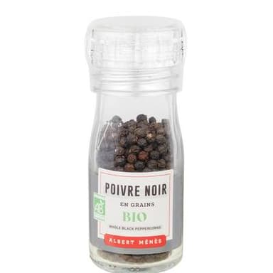 Albert Ménès Poivre Noir en grains Bio en moulin, 40g