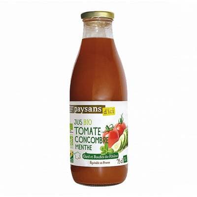 Paysans d'ici - Commerce Equitable Jus de tomate concombre et menthe bio, 75cl