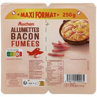 Auchan Allumettes Bacon Fumées, 250g