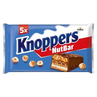 Knoppers Gaufrettes fourrées au lait et aux noisettes enrobées de chocolat au lait, 5x40g