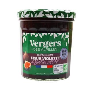 Vergers des Alpilles Confiture Extra Figue Rouge de Provence Bio, 370g
