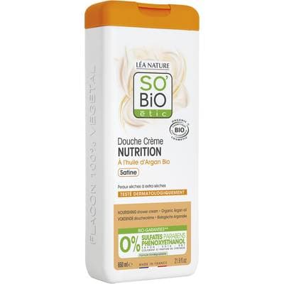 SO'BIO ETIC Crème de douche Nutrition Argan bio, 650ml