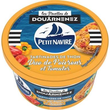 Petit Navire Tartinade de Thon Poivrons et Tomates, 125g