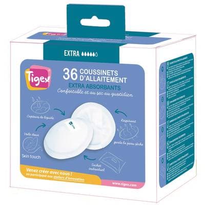 Tigex Coussinets d'allaitement premium, 36 coussinets