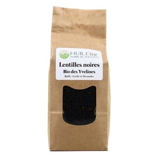 Huilerie Plaine de Versailles Lentilles Noires Bio cultivées dans les Yvelines, 500g