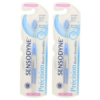 Sensodyne Brosse à dents extra-souple précision dents sensibles, Lot de 2x1 brosse à dents