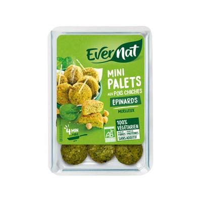 Evernat Mini Palets Epinard Pois Chiche Bio, 150g