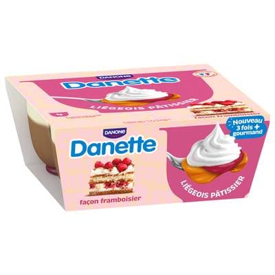 Danette Crème dessert façon framboisier, 4x90g