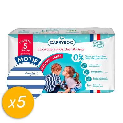 Carryboo Nature - Couches Culottes Ecologiques T5 -12/18 Kg Non-irritantes Jumbo